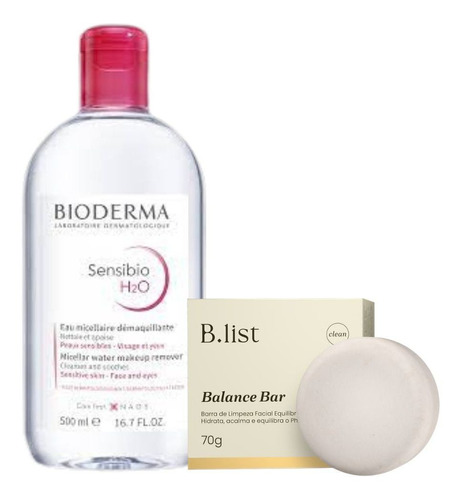 Kit Limpeza Sensibio H2o Bioderma 500ml+balance Barblist 70g