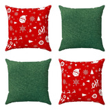 Kit Capa De Almofada 45x45 Natal Papai Noel Decoração Sala