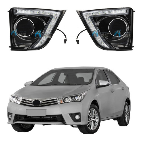 Kit Faro Auxiliar Toyota Corolla 2014 2015 2016 2017 Led Drl