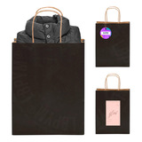 10 Bolsas Grandes Papel Craft Negro 42x31 Regalo Compras