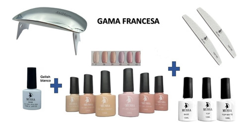 Set Esmalte Marca Mussa Lima+lamparaviaje+base+2 Top 13 Pzas