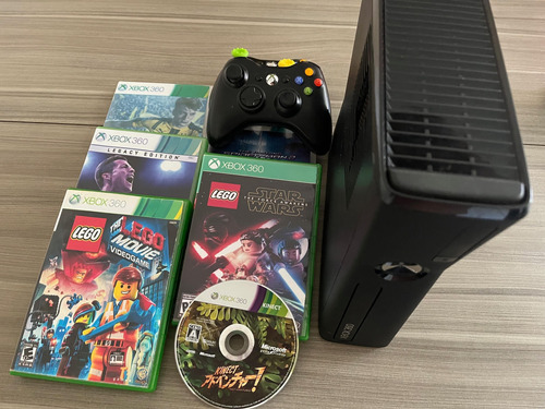 Xbox 360 Slim 250gb + Kinect +2 Controles + Jogos