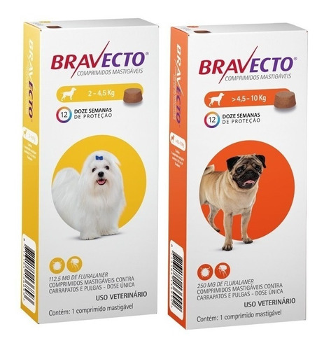 Bravecto (1 ) Unid De 2 A 4,5 Kg ( 1 ) Unid 4,5 A 10kg