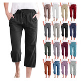 Capris For Mujer Casual Verano 2023, Pantalones De Lino For