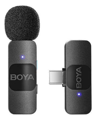 Sistema Microfone Lapela Boya By-v10 Usb C Android Ios Preto