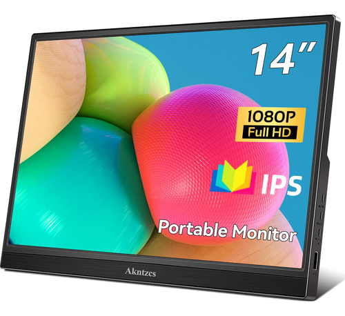 Akntzcs Monitor Portatil, 14 Pulgadas Fhd 1080p Usb-c Monito