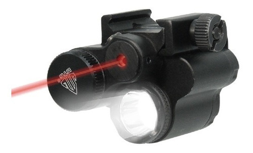 Linterna Táctica Led Utg Con Laser Rojo Compacta Picatinny Color De La Linterna Negro Color De La Luz Blanco