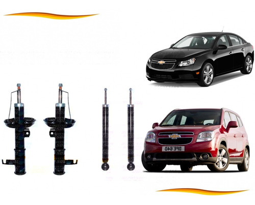 Kit Amortiguadores Chevrolet Cruze /orlando 10-17 Del + Tras