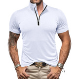 Camiseta Con Cremallera Para Hombre Outdoor Sports Fitness