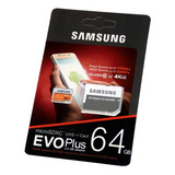 Memoria Micro Sd 64gb Samsung Evo Plus 100 Mbs 4k Clase 10