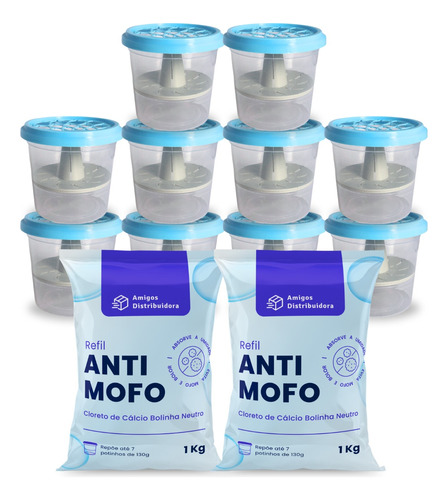 Cloreto De Cálcio Anti Mofo  2kg + 10 Potes