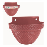 Vaso De Parede Meia Lua Rattan 3 Litros Terracota Jardim