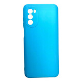 Case Capinha Capa Silicone Premium Para Motorola Moto G82 Cor Azul Piscina Veludo Por Dentro