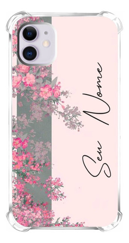 Capinha Personalizada Flor Floral Rosa Cherry Nome Vertical