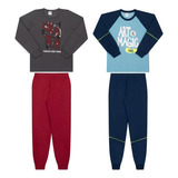 Kit 2 Conjunto Infanto Juvenil Feminino Masculino Moletom