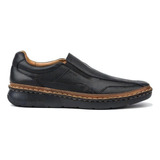 Zapato Mocasín Clásico Ringo Joker 01 De Cuero Grizzly Negro Comb. Atanado Ardilla Diseño Liso 40 Ar Para Adultos - Hombre