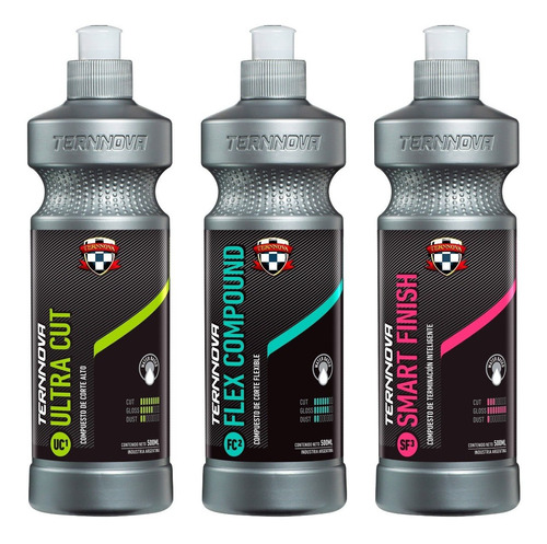  Kit Pulimentos Detailers Max. Corte / Corte / Finish 500ml