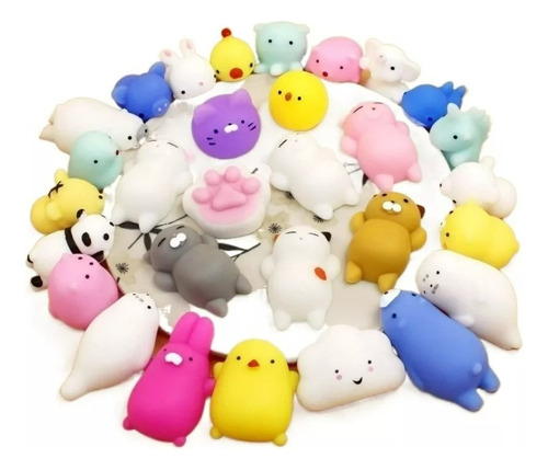 50pcs Mini Mochi Squishy Squeeze Toy Fidget Toy Kit