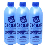 Kit C/3 Removedor De Esmalte Acetona Stork 500ml Unha