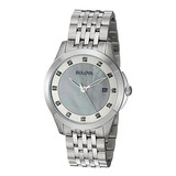 Reloj De Mujer Bulova Plata Quartz