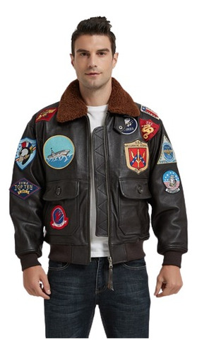 Jaqueta Top Gun Maverick M1986 - 100% Couro - Danger Zone 