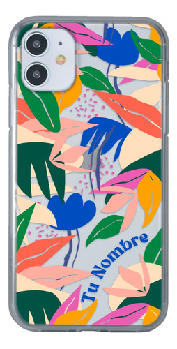 Funda Para iPhone Para Mujer Flores Personalizada Con Nombre