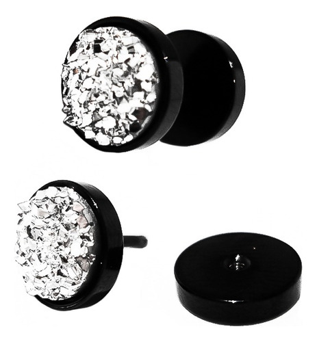 Piercing Oreja Simulador Diamantitos Molidos 2 Plugs 