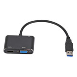 Adaptador Usb3.0 2 En 1 Compatible Con Usb 3.0 A Vga Hdmi