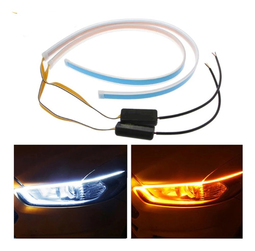 Par Tira Led Drl 30cm Flexible Direccional  Secuencial Auto