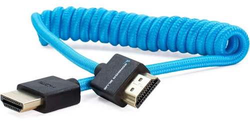 Kondor Blue 4k Hdmi A Hdmi Cable Trenzado En Espiral Corto D