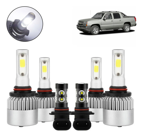 X Luz Alta/baja/niebla Kit Faros Led 8000lm Para Chevrolet