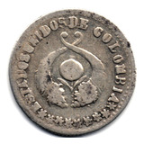 1 Décimo 1866 Popayán Plata Estados Unidos De Colombia