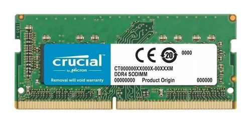 Memoria Ram Color Verde  8gb 1 Crucial Ct102464bf160b