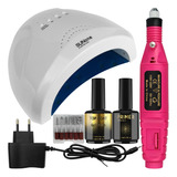 Kit Manicure Motor Caneta Cabine Sun One 48w Top Coat Primer