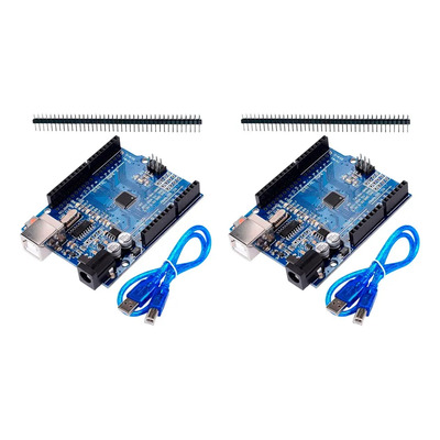 Tecneu 2 Placas Arduino UNO R3 ATmega328 Microcontrolador + Cables USB | MercadoLibre