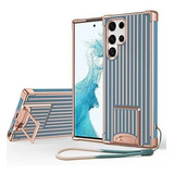 Funda Para Galaxy S22 Ultra Shockproof Slim/pie/maleta Azul