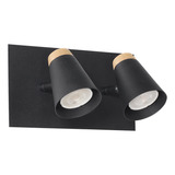 Aplique 2 Luces Pared Baño C/ Madera Nordico Gu10 220v 