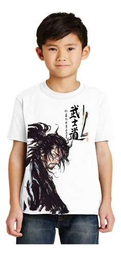 Camiseta Camisa Samurai Guerreiro Ninja Infantil Criança