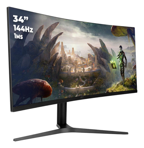 Monitor Gamer Curvo Ultra Wide Luz Led Colorida 34  1ms Hdmi