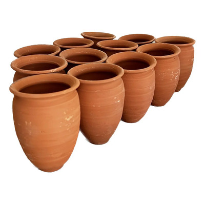 20 Vasos Cantaritos De Barro Jarrito Tequilero 400ml Marrón Claro | Envío gratis