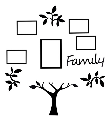 Set De Pared 3d Family Tree Con Marcos De Fotos