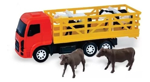 4 Brinquedo Infantil Caminhão Boiadeiro Com 4 Mini Boi 