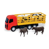 4 Brinquedo Infantil Caminhão Boiadeiro Com 4 Mini Boi 