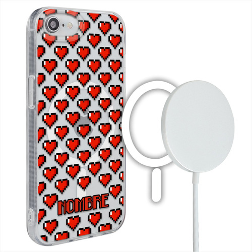 Funda Para iPhone Magsafe Personalizada Corazon Rojos