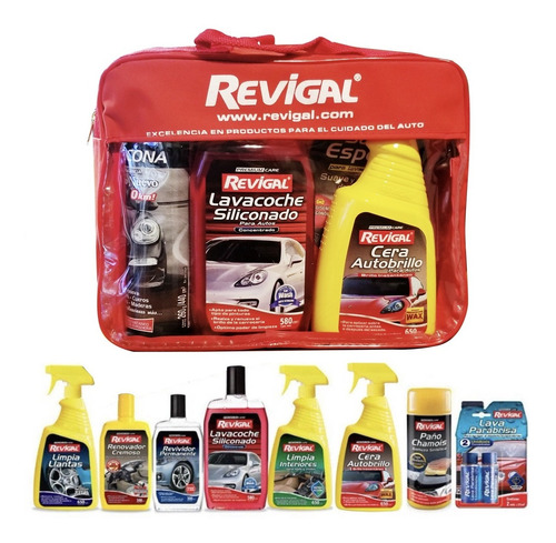 Kit Black 2 Lavado Productos Revigal + Bolso Negro Detailing