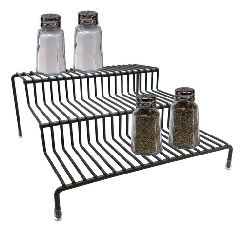 Organizador Alzada Alacena Metal 3 Pisos Estante Cocina Color Negro