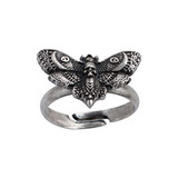 Genrics Anillo De Polilla De Mariposa Con Calavera De Cabeza