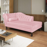 Diva Recamier Dora 160cm Lado Direito Suede Rosa Bebê Dj