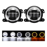 1 Par 4in Faros De Niebla Led Ojos Ángel Para Wrangler Jeep