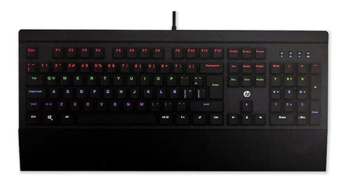 Teclado Gamer Hp Gk500 Qwerty Español Negro Con Luz Rgb